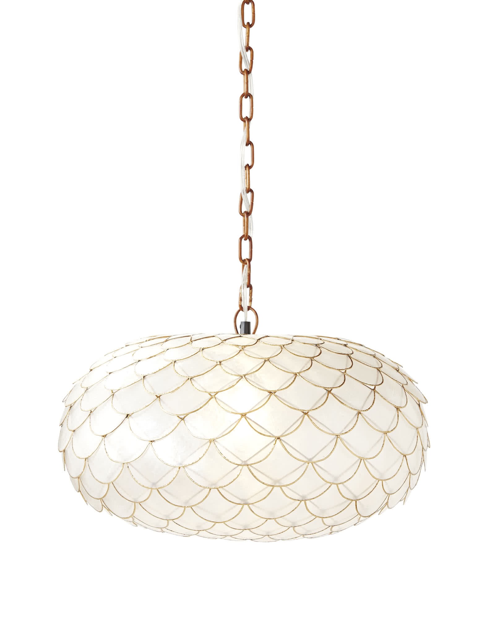 Capiz Scalloped Chandelier | Serena and Lily