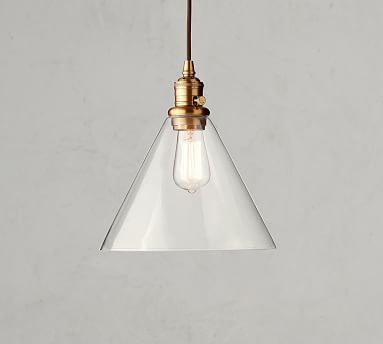 Flared Glass Cord Pendant | Pottery Barn (US)
