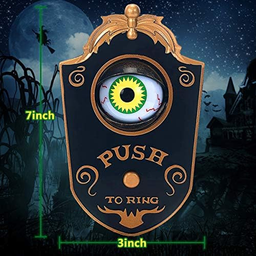 Halloween Decoration, Halloween Doorbell, Haunted Doorbell Animated Eyeball Halloween Decor with Spo | Amazon (US)
