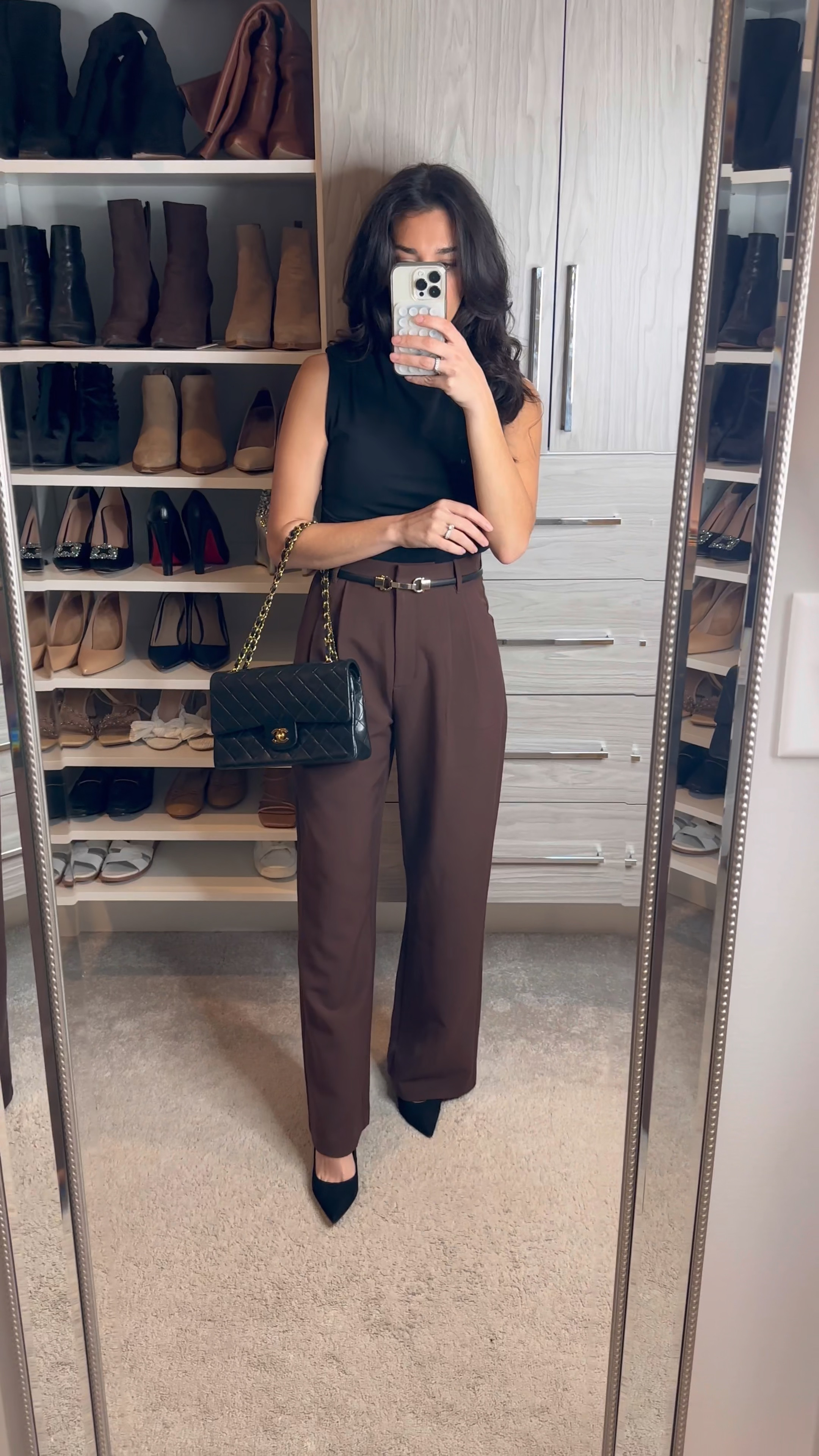 Business casual office outfit 

Love these Abercrombie pants for work (wearing a 26R) 
Size down in the sleeveless spanx blazer and use discount code  CELINEXSPANX 

#LTKFindsUnder50 #LTKWorkwear #LTKFindsUnder100