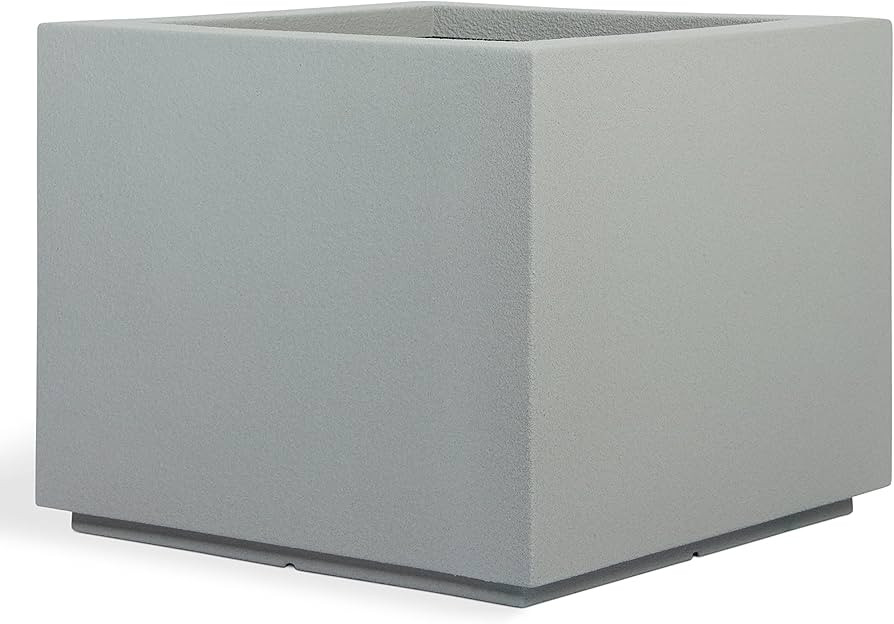 PolyStone Monterray Modern Outdoor/Indoor Square Planter, 23" L x 23" W x 19" H, Lightweight, Hea... | Amazon (US)