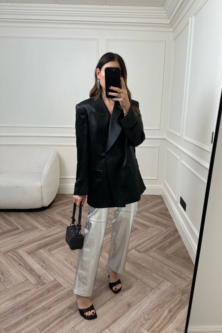 Party outfit for the festive season 🖤✨
Party outfit, silver trousers, satin blazer, sparkly bag, Christmas Eve outfit, NYE outfit 🖤

#LTKparties #LTKSeasonal #LTKstyletip