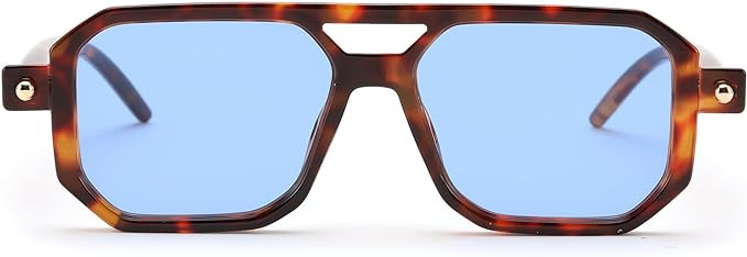 FEISEDY Vintage Square 70s Flat Aviator Sunglasses Women Men Classic Retro Stylish Frame UV400 Su... | Amazon (US)