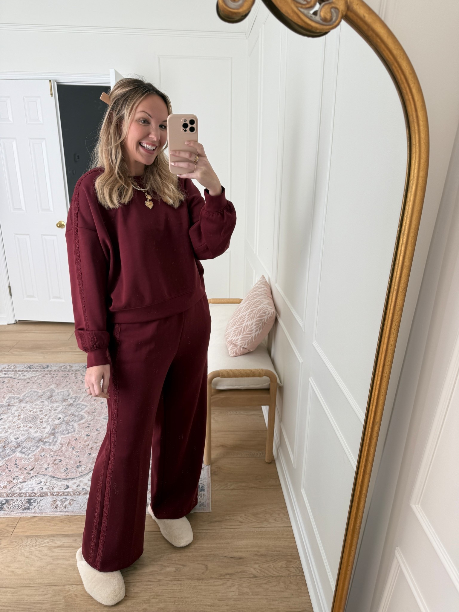 Target lounge set! Wearing a medium in the top and a large in the pants!

#LTKHoliday #LTKFindsUnder50 #LTKMidsize