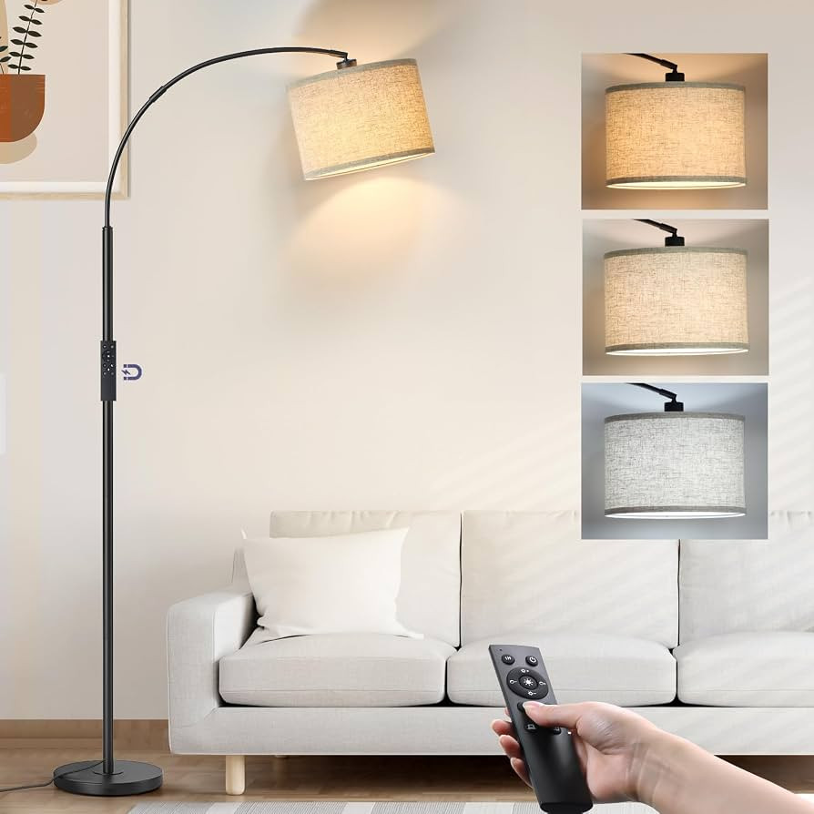 Arc Floor Lamps with Remote Control and Stepless Dimmable Color Temperature and Brightness Standi... | Amazon (CA)