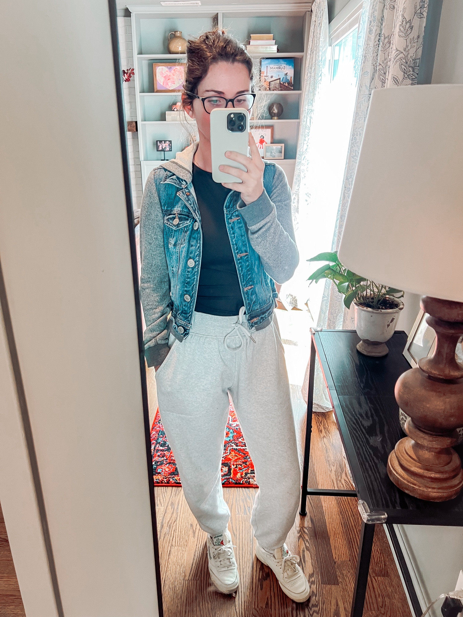 My Monday fits usually look like this 😅 This bodysuit is a staple in my closet! The one I’m wearing is from Amazon but I linked a similar one below. My jean jacket is waaaaaay old from American Eagle but I found a similar style for you! & these Reebok sneakers are half off on their website with promo code FAM 👟🫶🏻#LTKSpringSale 

#LTKsalealert #LTKSeasonal