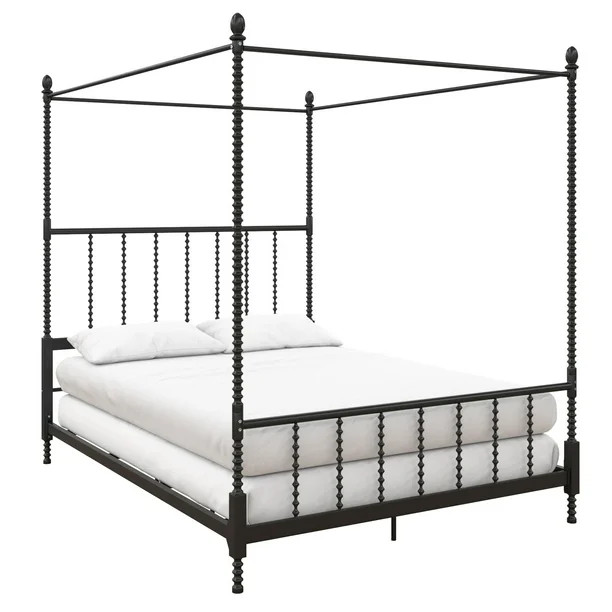 DHP Jenny Lind Queen Canopy Poster Bed Frame, Black - Walmart.com | Walmart (US)