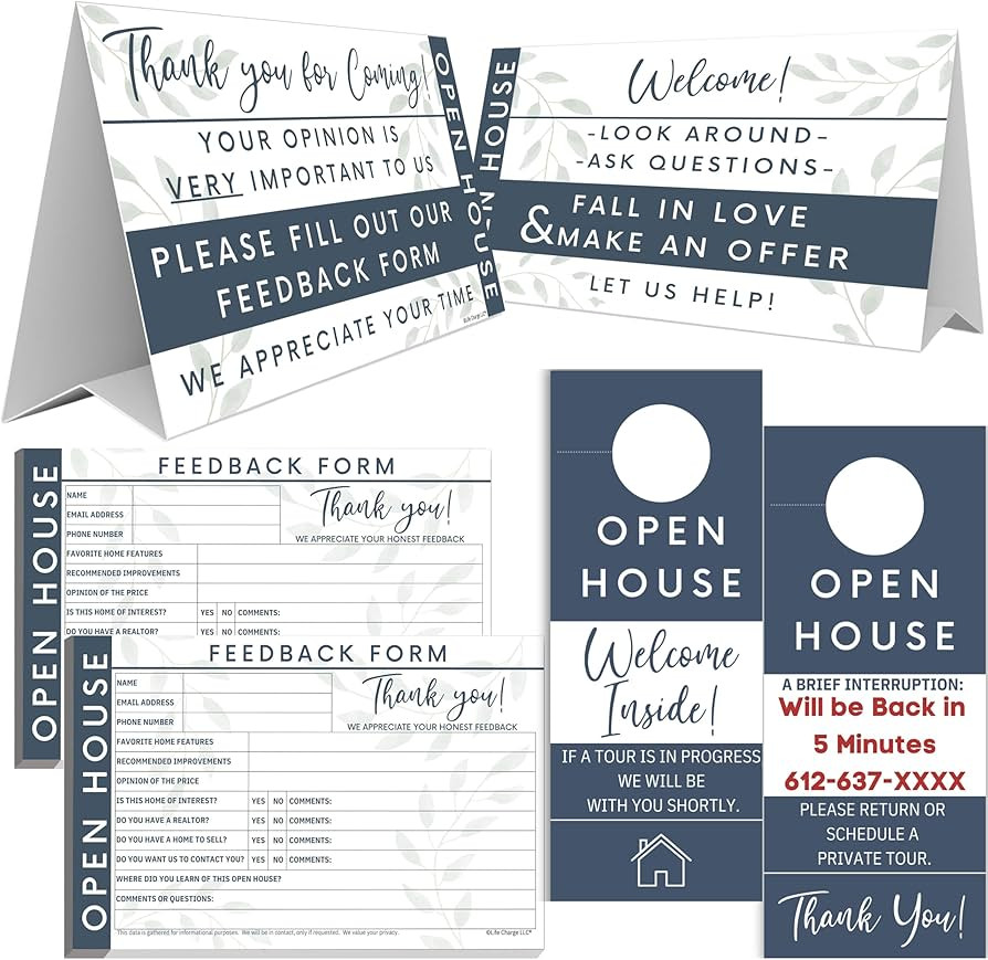 Open House Supplies. Real Estate Sign in Book Guest Registry Notepad for Collecting Realtor Leads... | Amazon (US)