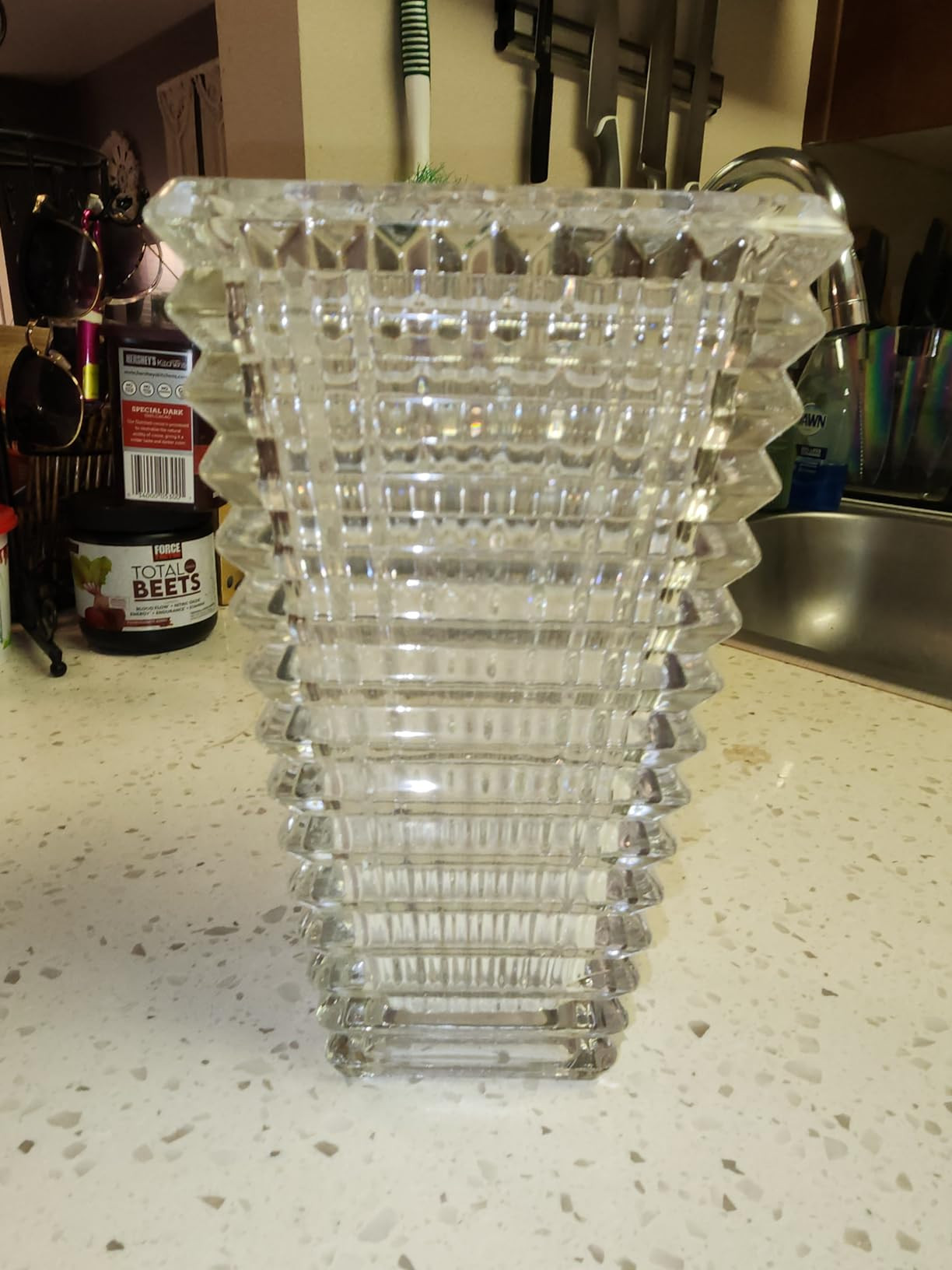 Crystal Vase, Large Crystal Vase for Flowers, Clear Glass Vase, Large Flower Vase, Modern Vase fo... | Amazon (US)