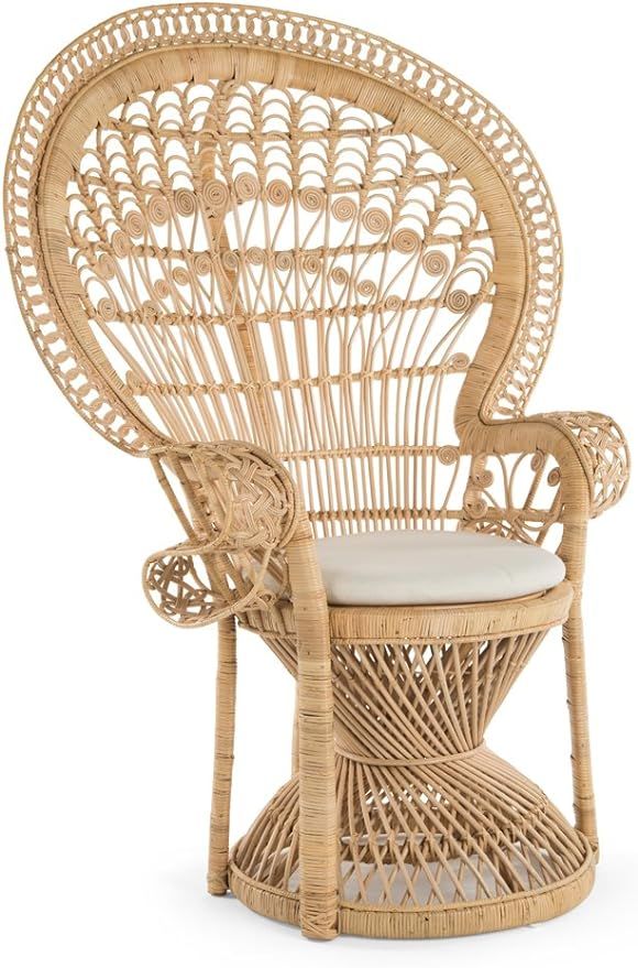 KOUBOO Pecock Grand Peacock Chair in Rattan with Seat Cushion, Natural Color, Large | Amazon (US)