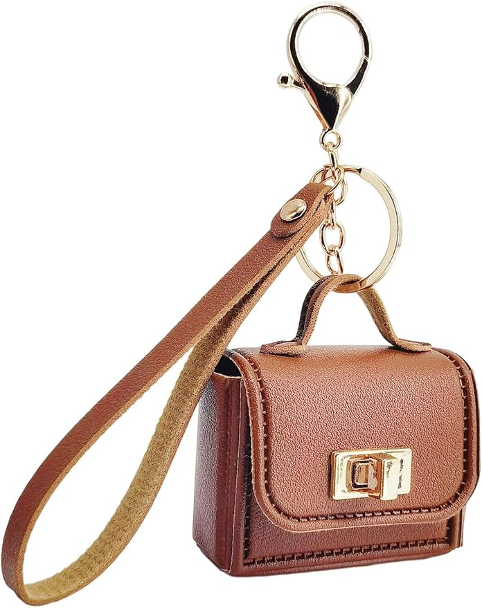 Mini Leather Bag Keychain - Purse Shape with Wrist Strap, Handbag Charm for Keys, Backpack or Wal... | Amazon (US)