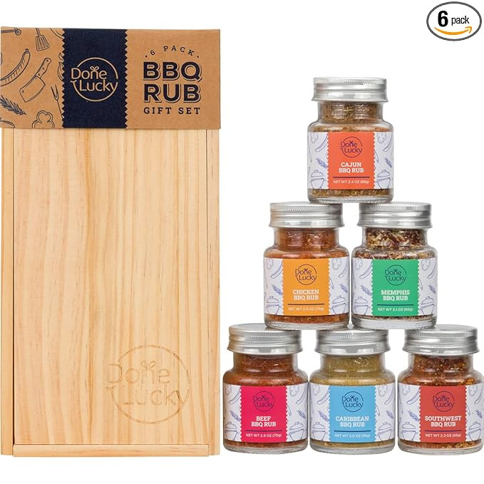 BBQ Rub Gift Set - Spice Gift Set in Premium Wooden Box - Great Grilling Gift for Father's Day, C... | Amazon (US)
