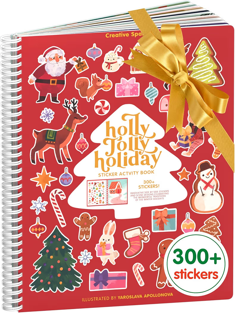 CUPKIN Holly Jolly Holiday Stickers for Kids Toddler Sticker Book, Santa Christmas Activity Book,... | Amazon (US)
