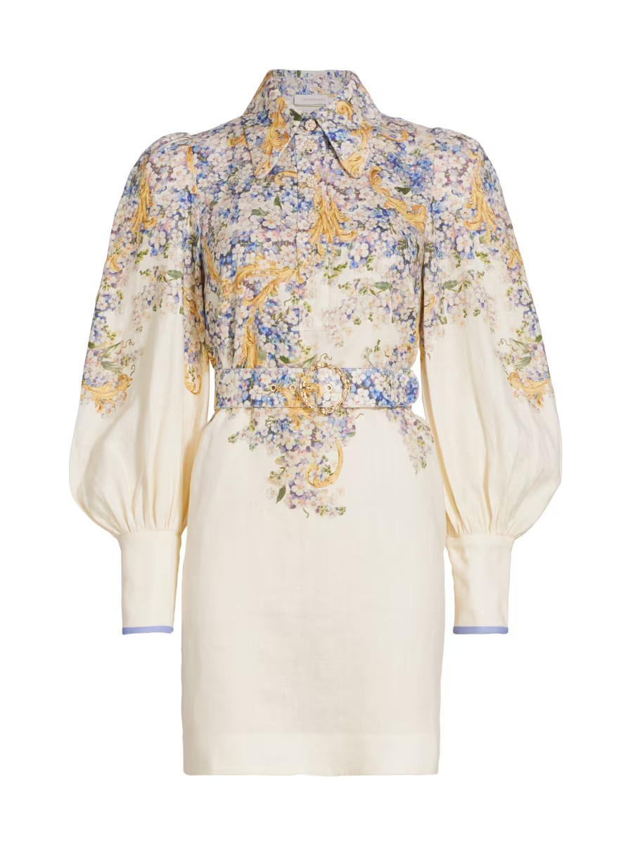 Wonderland Tama Belted Floral Minidress | Saks Fifth Avenue