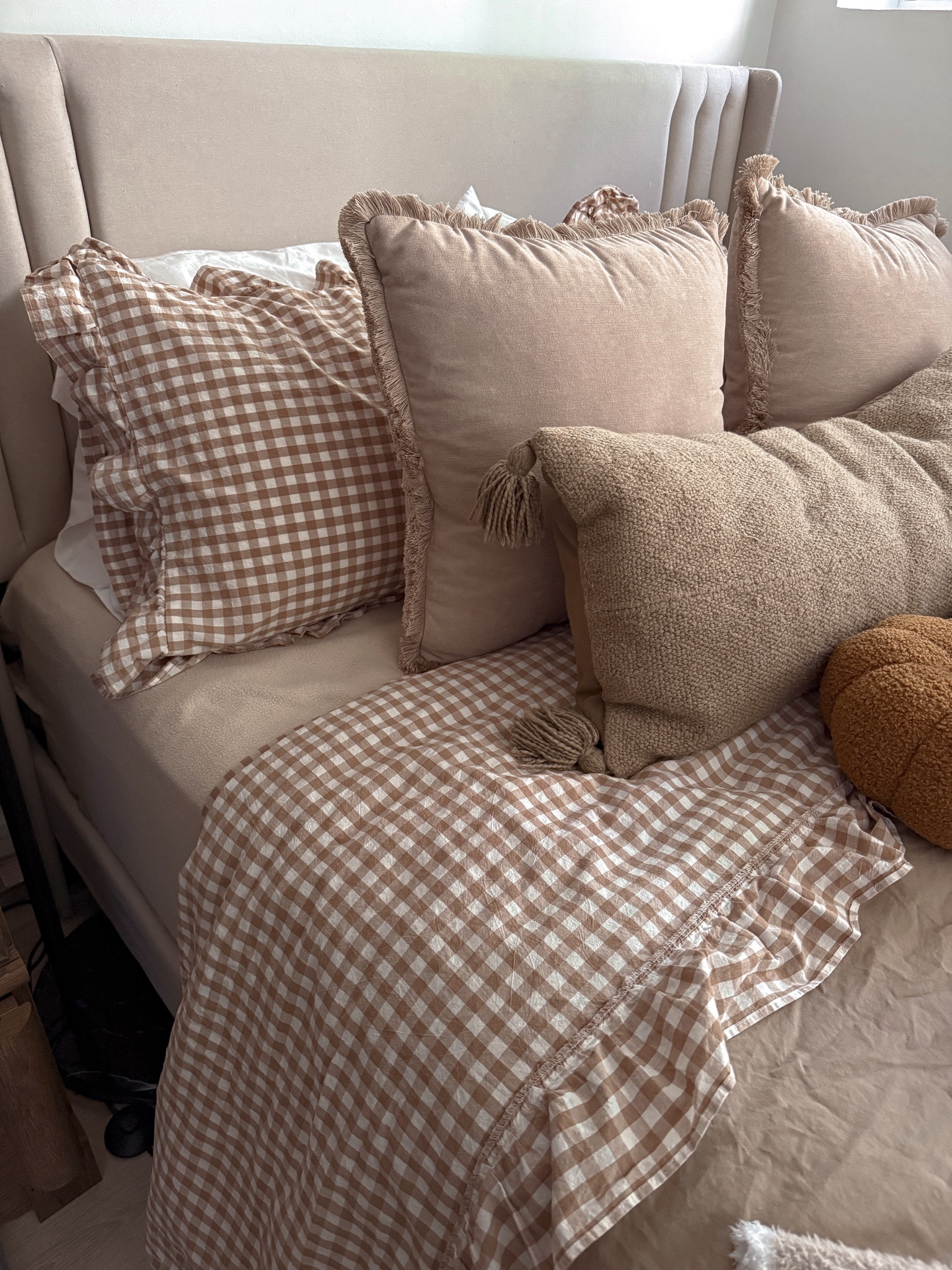 Gingham ruffle sheets, Amazon bedding, fall bedding 

#LTKSeasonal #LTKFindsUnder100 #LTKHome