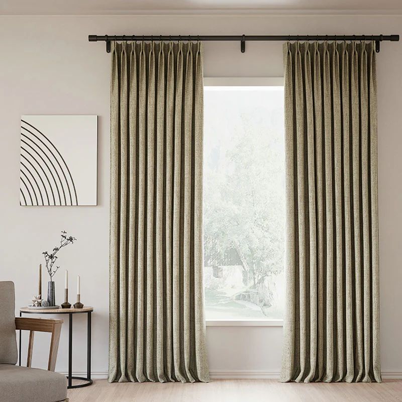 Lille Linen Blackout Curtains Natural Modern Custom Drapes | Pleated | Homerilla