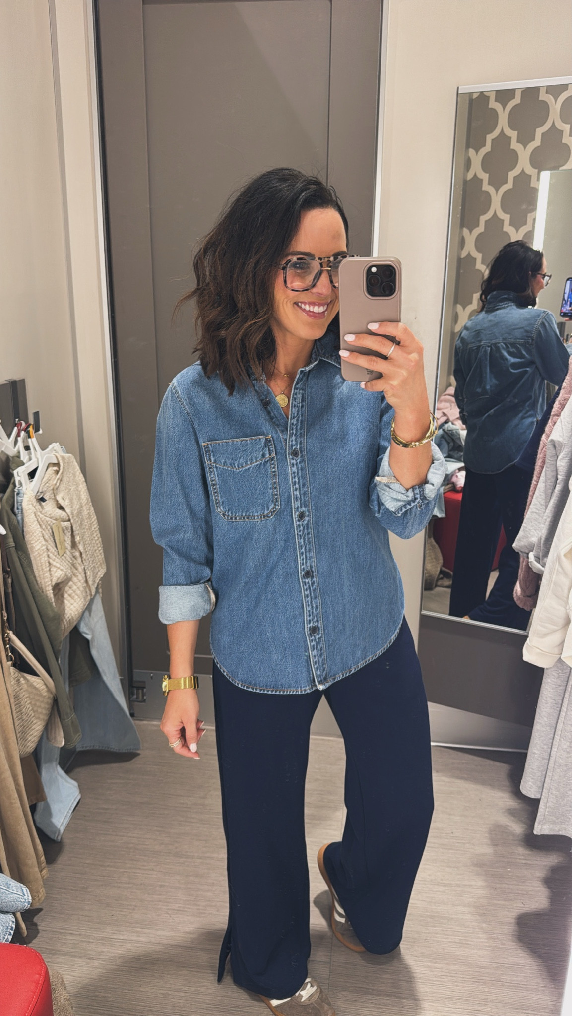 Y'all check out this outfit from @Target. So pretty and great for work! This relaxed denim top paired with navy pants is so comfortable for long work days. 

Mom style teacher approved outfit navy pants women’s fashion affordable Target finds casual outfits Jean jackets mom life VintagePickin 

#LTKWorkwear #LTKootd #LTKPetite
