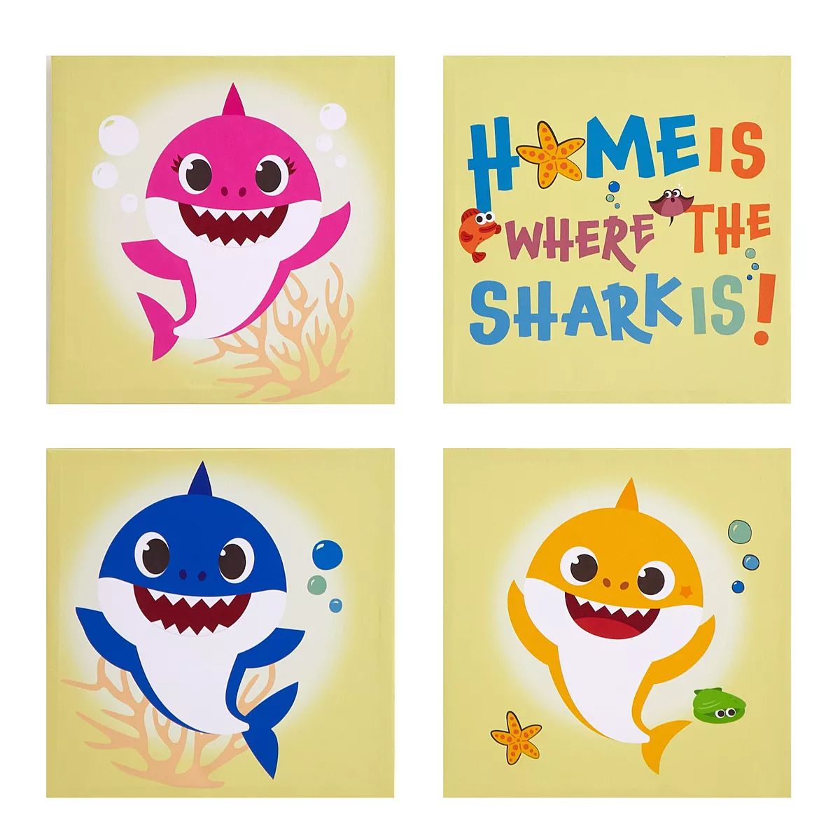 Nickelodeon Baby Shark Idea Nuova Bright Canvas Wall Art 4-piece Set | Kohl's