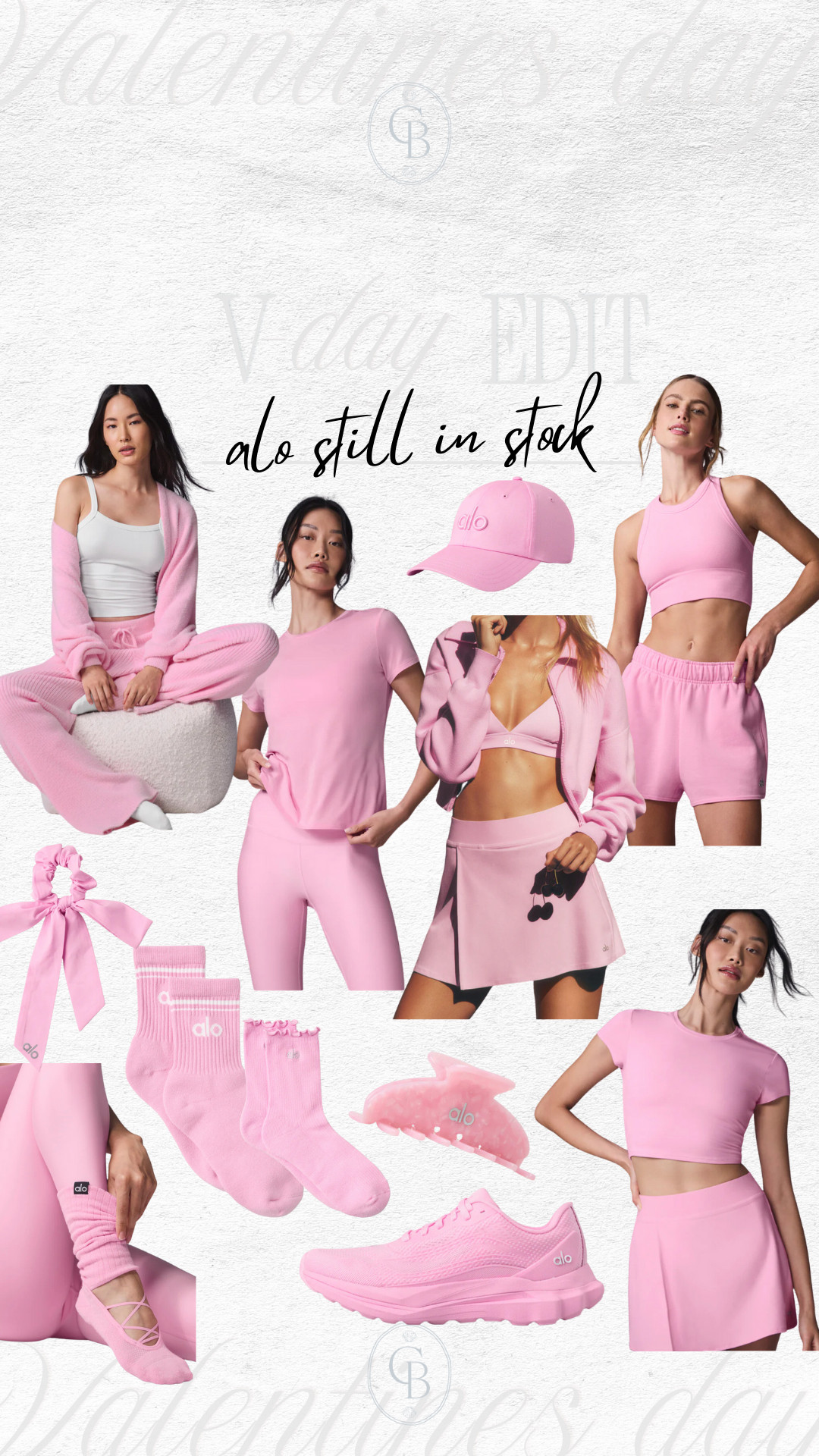 still in stock from alo yoga's valentines day collection! so many cute pink sets, pink scrunchies and pink tee's for valentines day.  

 #LTKSeasonal #LTKMidsize #LTKStyleTip
