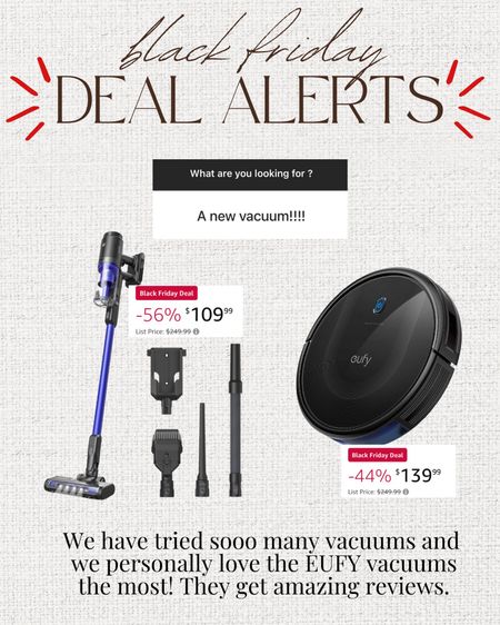 Black Friday deals from Amazon on the best vacuums!! We have both of these & they are the best #founditonamazon 

#LTKsalealert #LTKhome #LTKCyberWeek