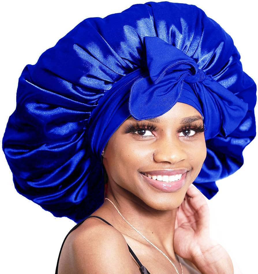 BONNET QUEEN Silk Satin Bonnet for Sleeping Women Adjustable for Curly Dryer Braid Wig Hair Tie B... | Amazon (US)