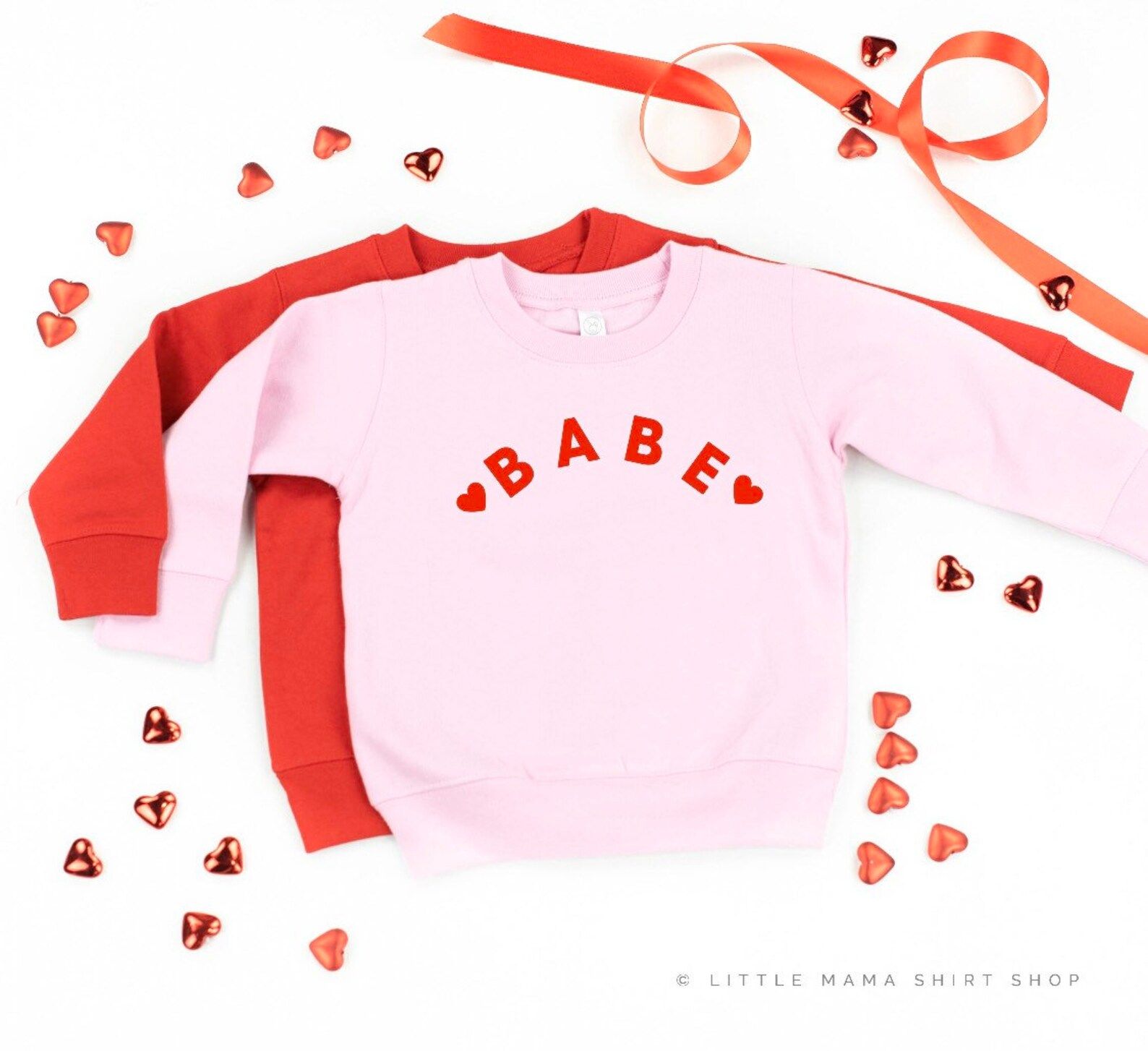 BABE (Two Hearts) © | Valentine Sweater | Valentine Sweater for Kids | Kid Valentine Shirt | Tod... | Etsy (US)
