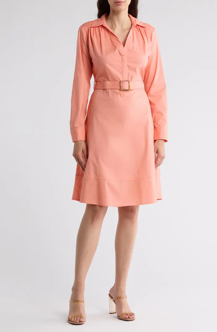 Calvin Klein Belted Long Sleeve Dress | Nordstromrack | Nordstrom Rack