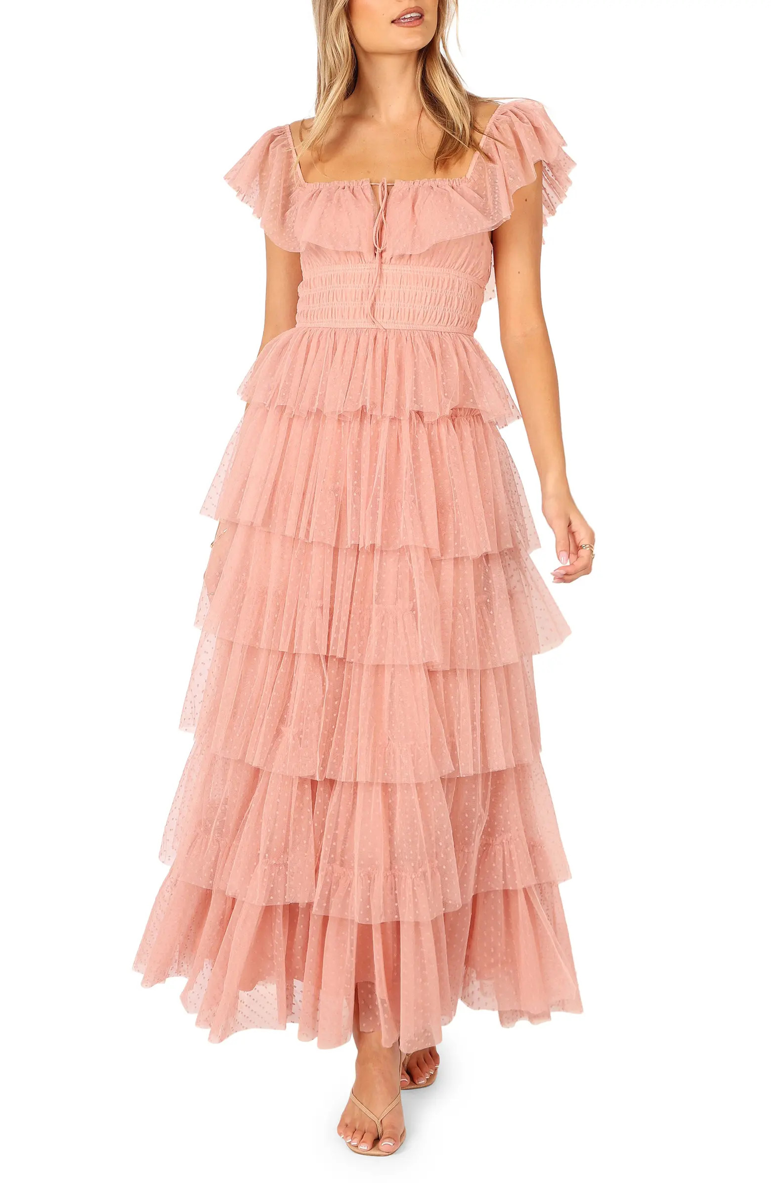 Petal & Pup Belle Swiss Dot Tulle Tiered Maxi Dress | Nordstrom | Nordstrom