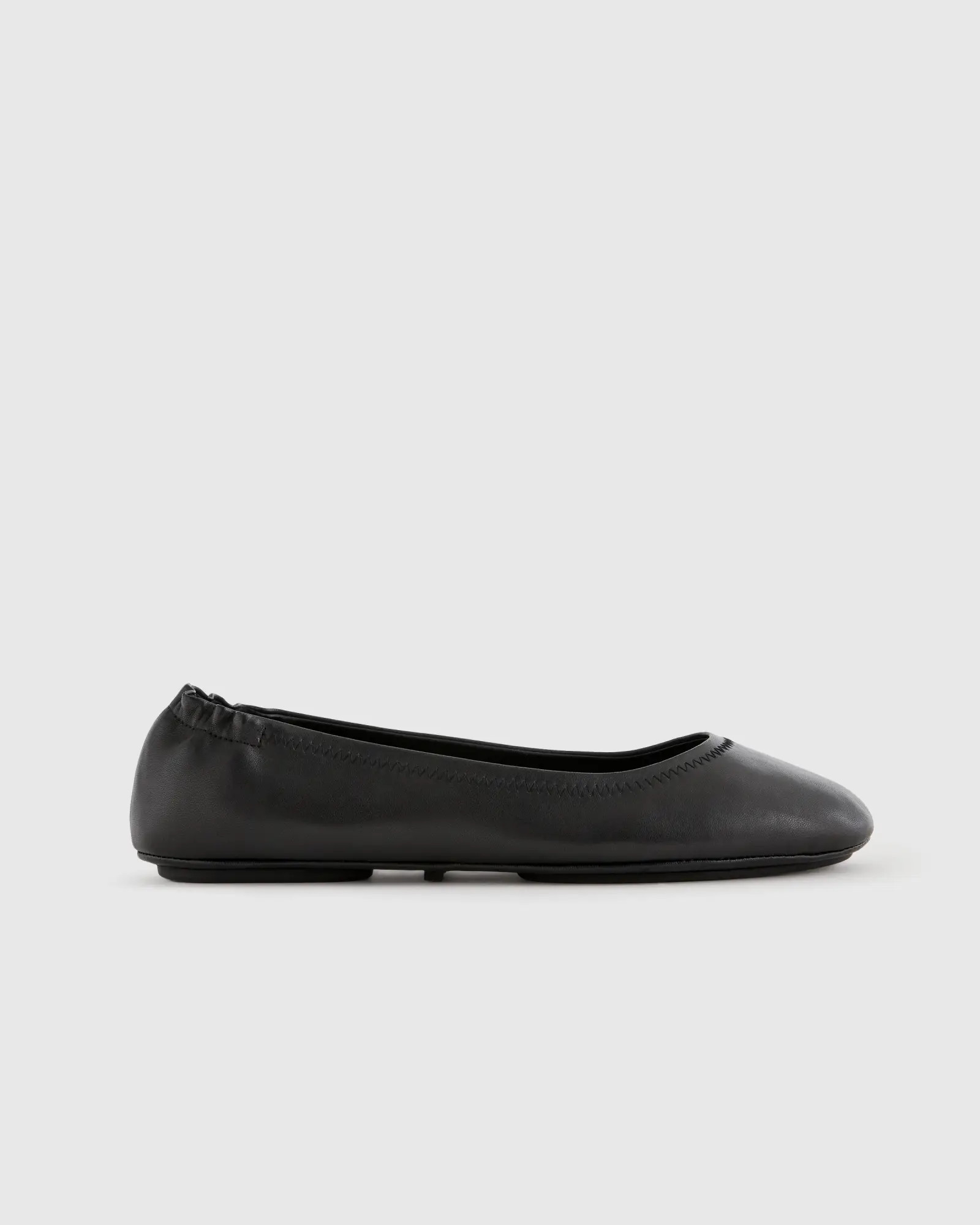 Italian Leather On-The-Go Ballet Flat in Black | Quince