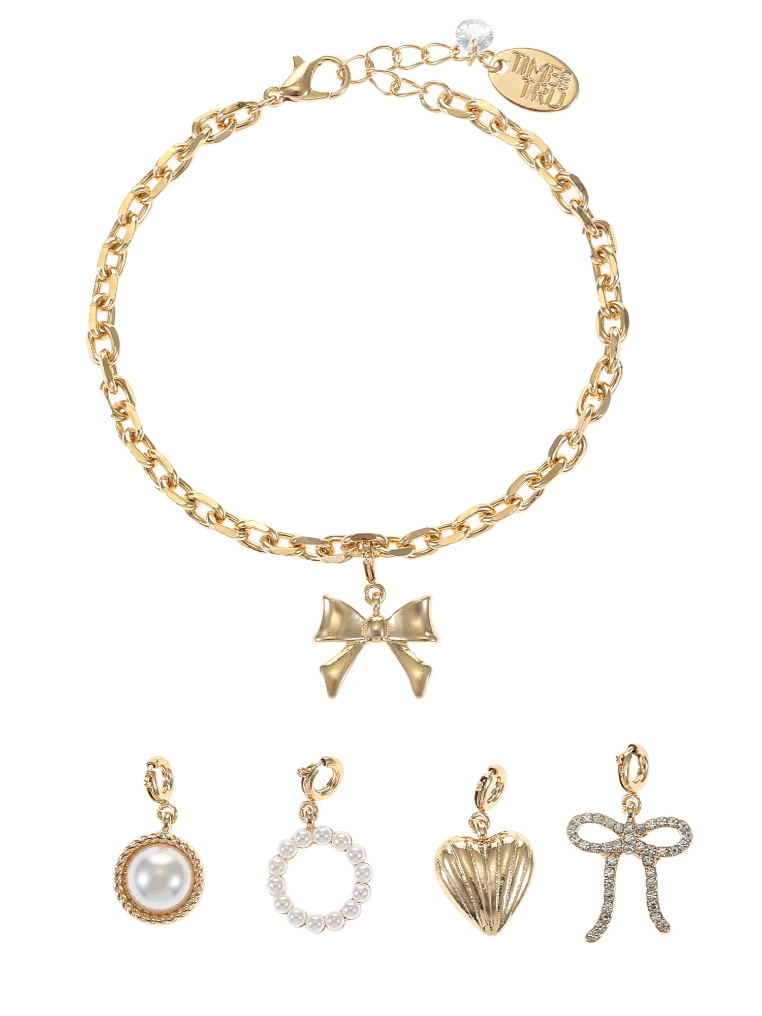 Time and Tru Goldtone Interchangeable Charm Bracelet , 6 Pieces | Walmart (US)