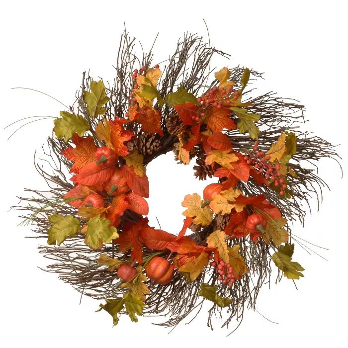 26&#34; Halloween Maple Leaves Wreath | Target