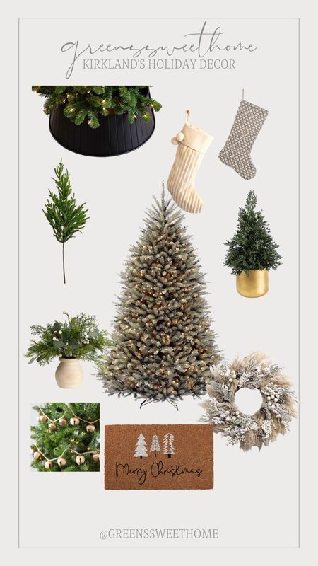 Holiday, Christmas, Kirklands, Christmas tree, pine, mat, porch decor, home decor, neutral, stocking, bells, wreath, stem 

#LTKhome #LTKHoliday #LTKSeasonal