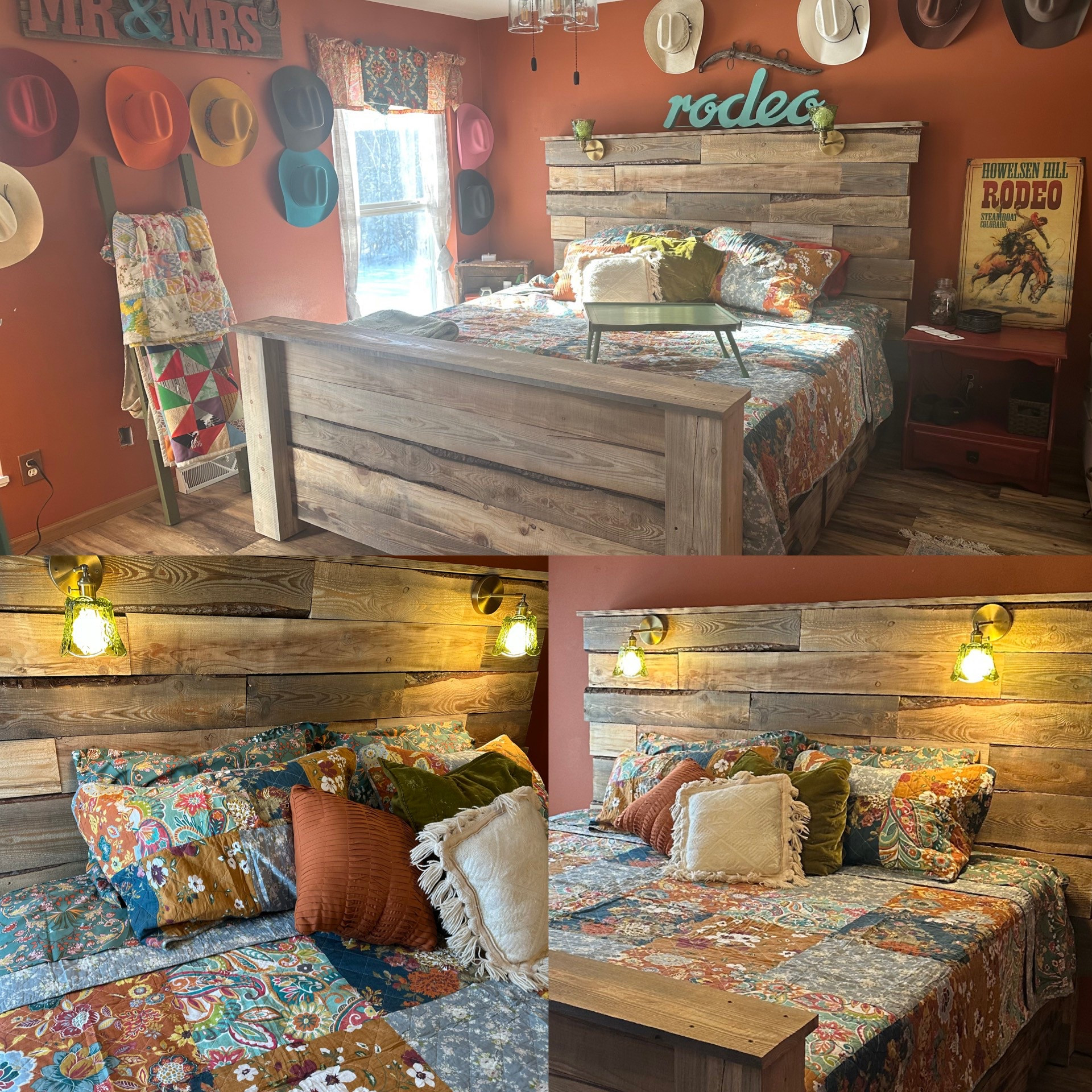 We have FINALLY decided on a bed !! 
•custom bed frame from my Dad