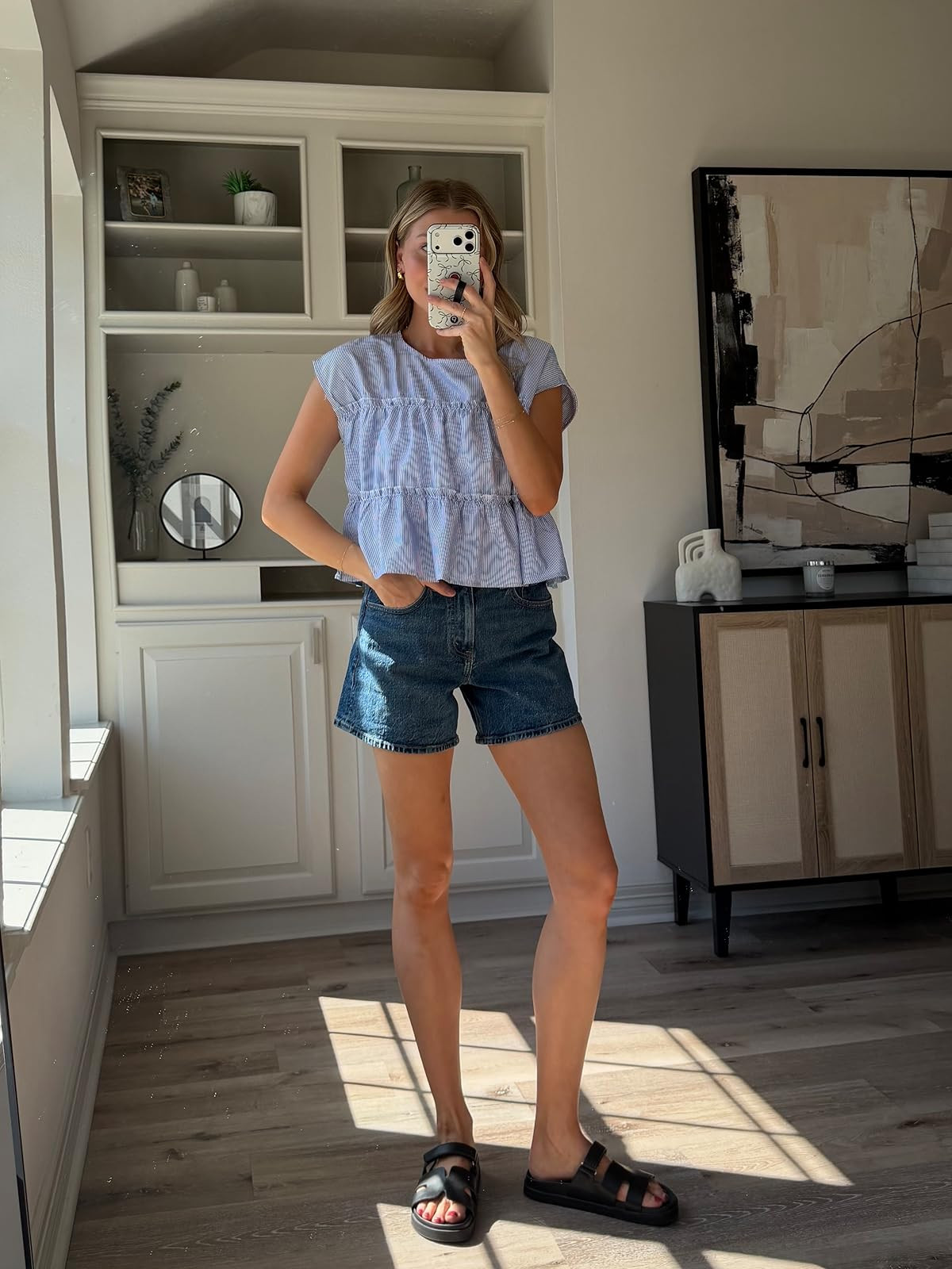 Nursing friendly flowy top - wearing small!
 

 