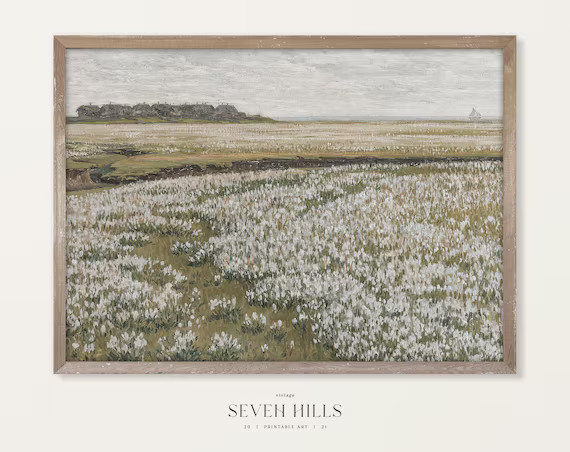 Meadow Painting, Spring Landscape Print, Vintage Printable Plains Wall Art | #397 | Etsy (US)