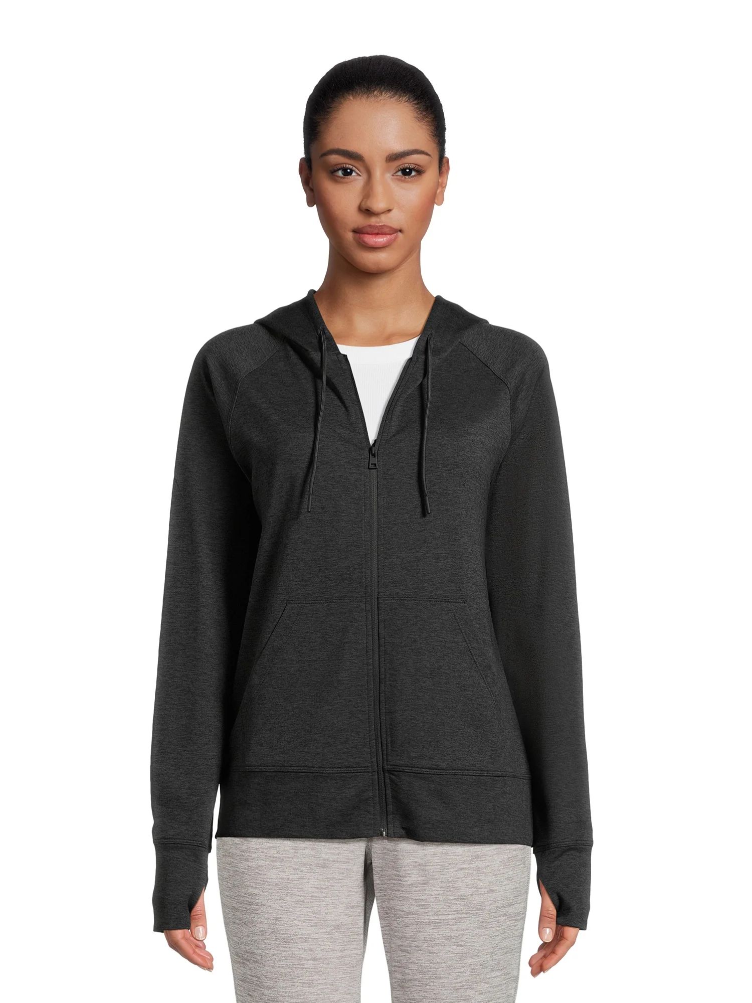 Athletic Works Women’s and Women's Plus Buttery Soft Lightweight Zip-Up Hoodie, Sizes XS-4X | Walmart (US)
