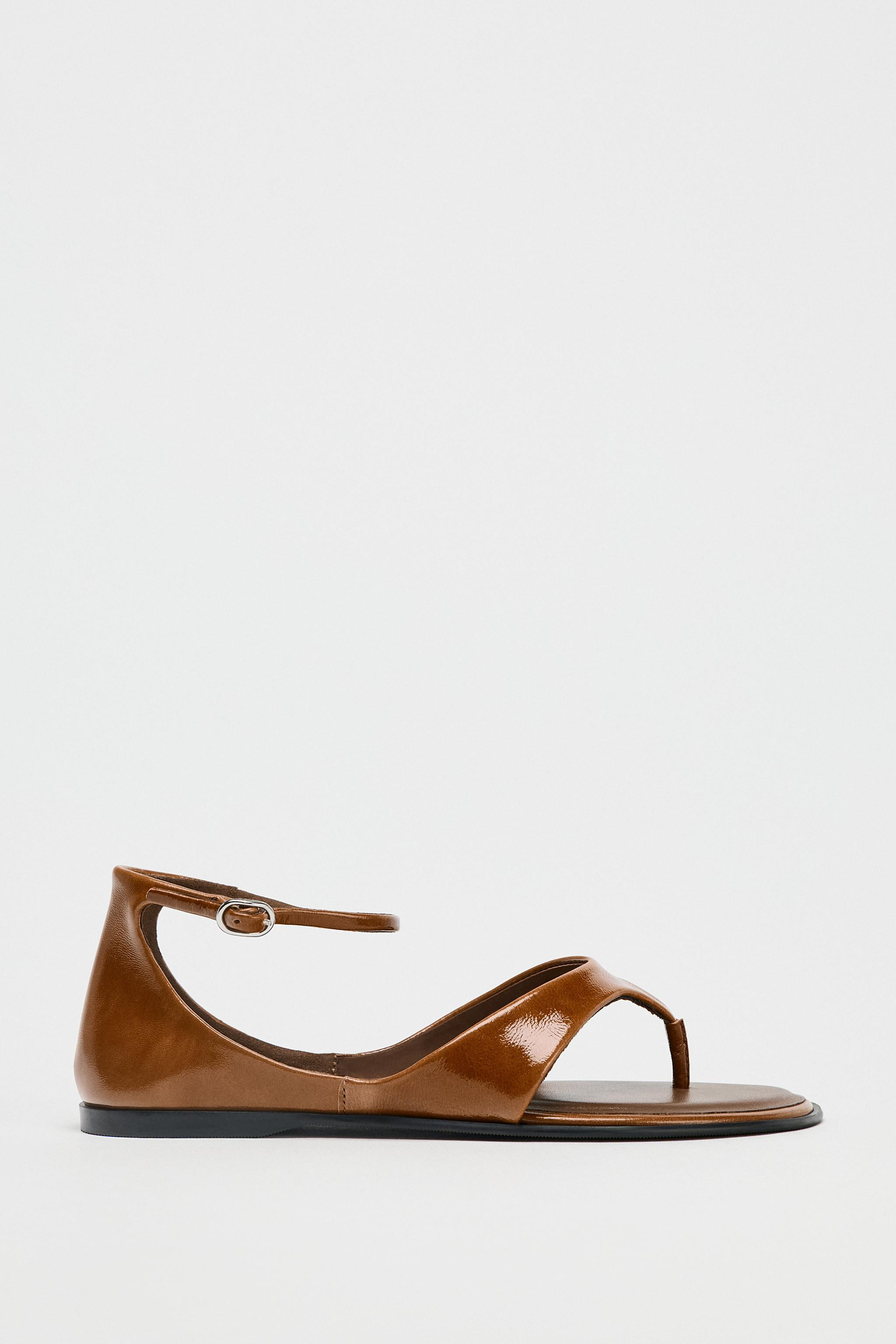 LEATHER TOE SANDALS | Zara US