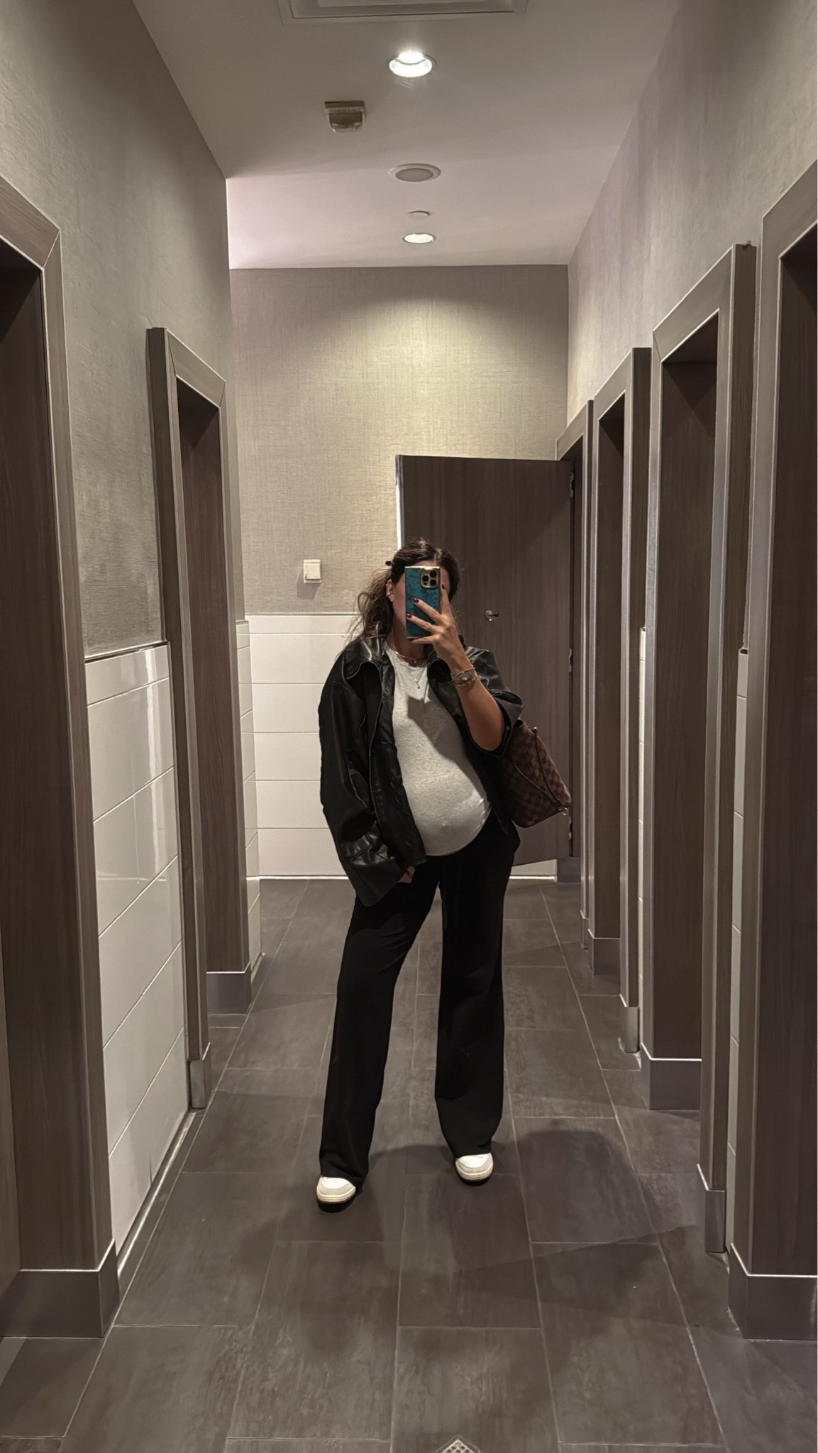 Airport pregnancy travel fit 
Tee in L 
Jacket in S
Pants in M

#LTKBump
