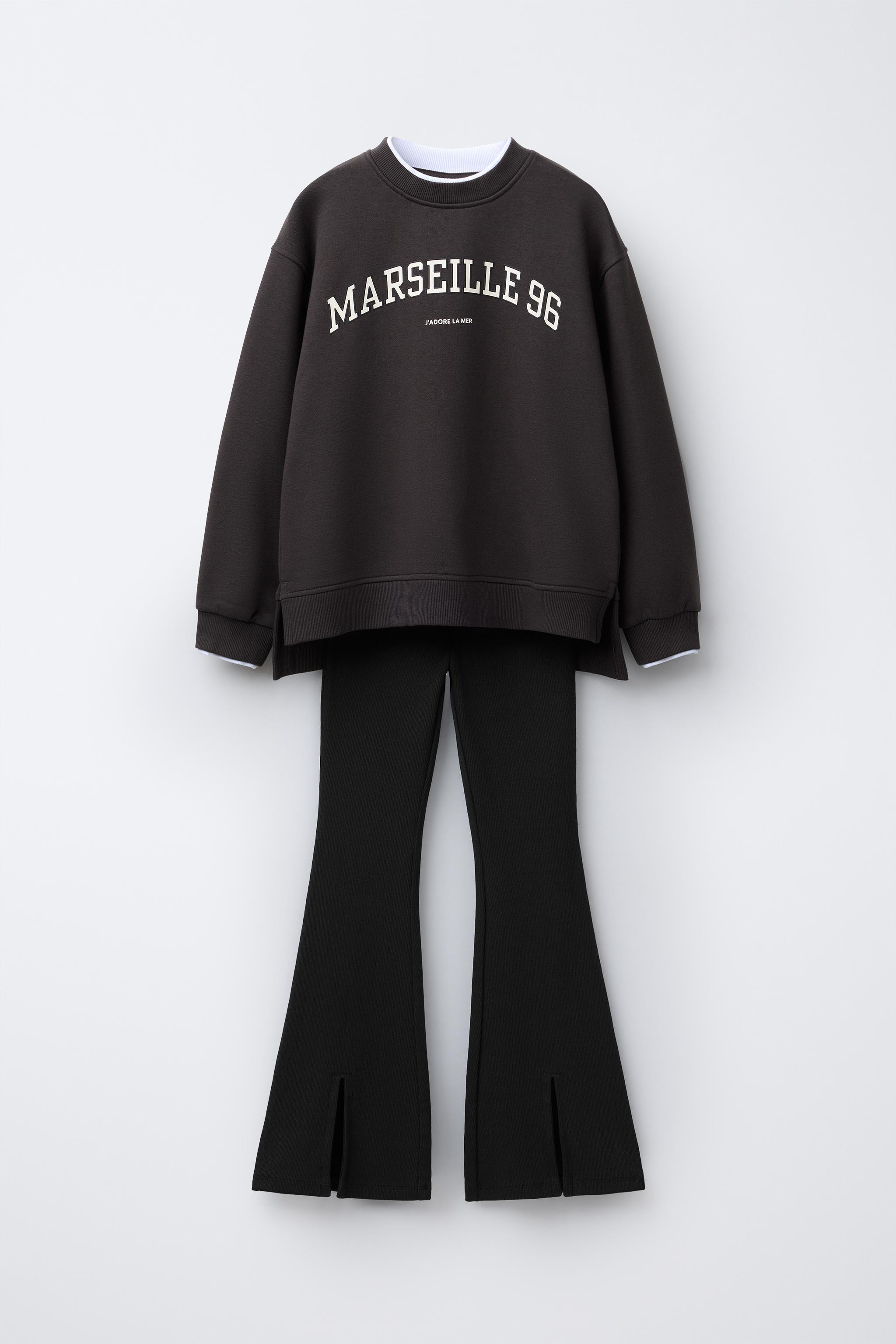SWEATSHIRT AND FLARE LEGGINGS SET WITH TEXT PRINT | Zara US