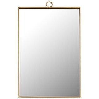 38"x24" Framed Vanity Wall Mirror Gold Rectangle Hanging Modern Industrial Large Long Metal Mirro... | Bed Bath & Beyond