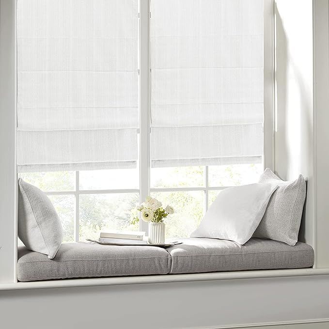 Madison Park Galen Cordless Roman Shades - Fabric Privacy Single Panel Darkening, Energy Efficien... | Amazon (US)