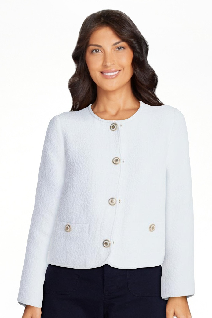 Free Assembly Women's Collarless Nubby Jacket with Long Sleeves, Sizes XS-XXL | Walmart (US)