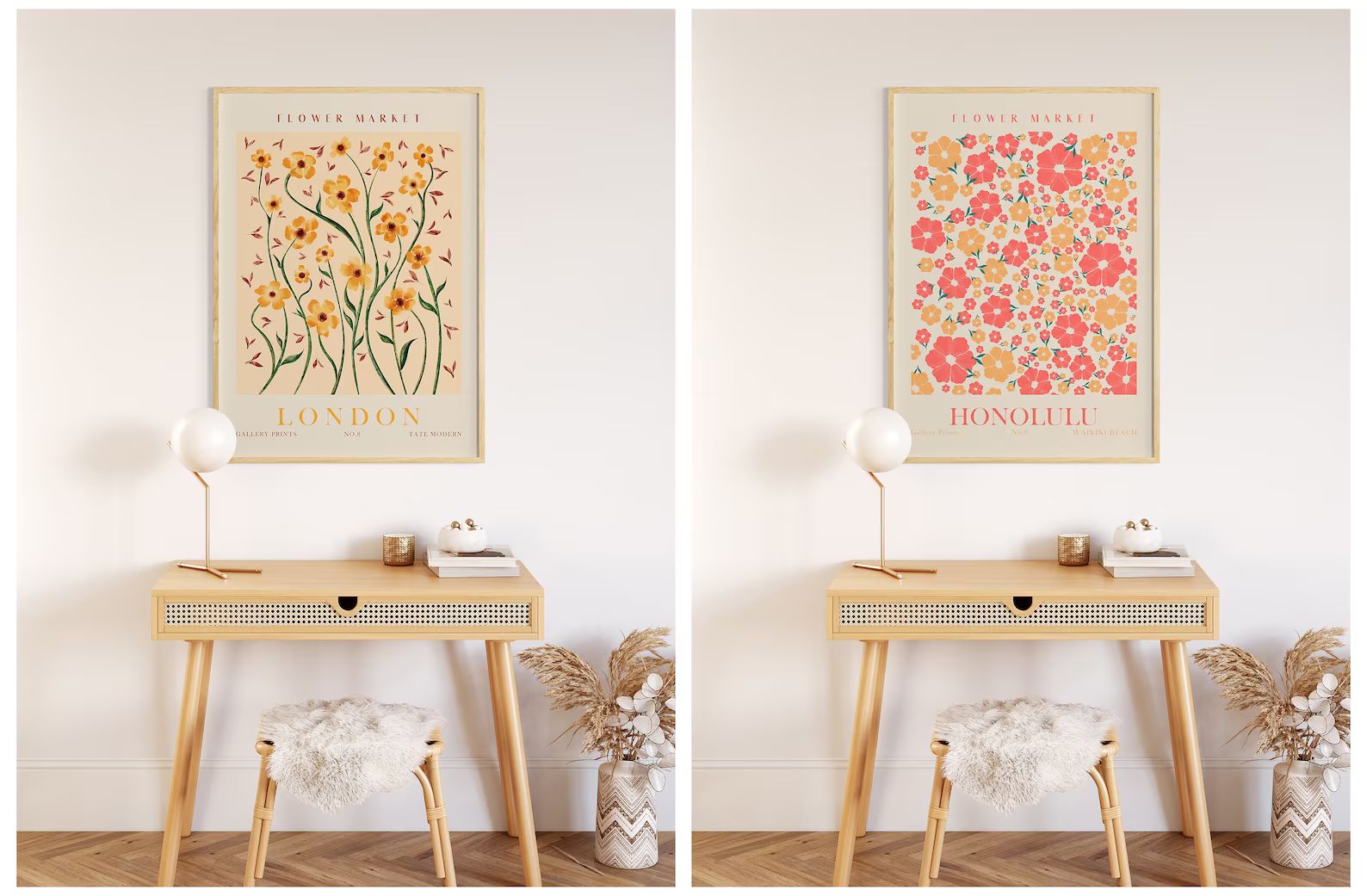 Flower Market Print, Set of 9, Botanical Wall Art, Floral Decor Posters, New York Poster, Paris P... | Etsy (US)