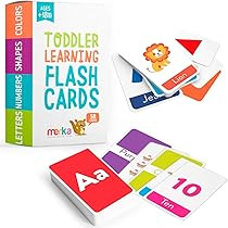 merka Large Alphabet Flash Cards for Toddlers 2-4 Years - Learn Colors Number Shapes Animals ABC Let | Amazon (US)