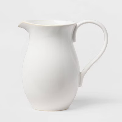 67oz Stoneware Beverage Pitcher White - Threshold™ | Target