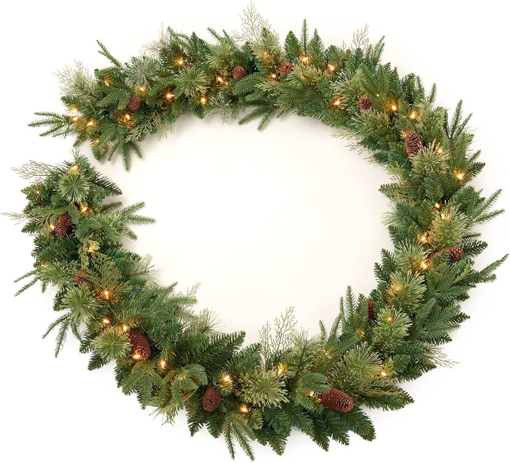 Amazon.com: AMERZEST 9 FT Christmas Garland Pre-lit 70 LED Lights Holiday Artificial Decor for St... | Amazon (US)