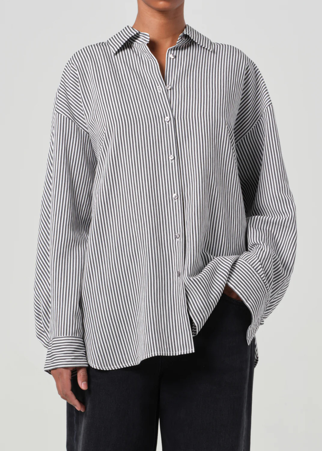 Brona Shirt in Solene Stripe | AGOLDE