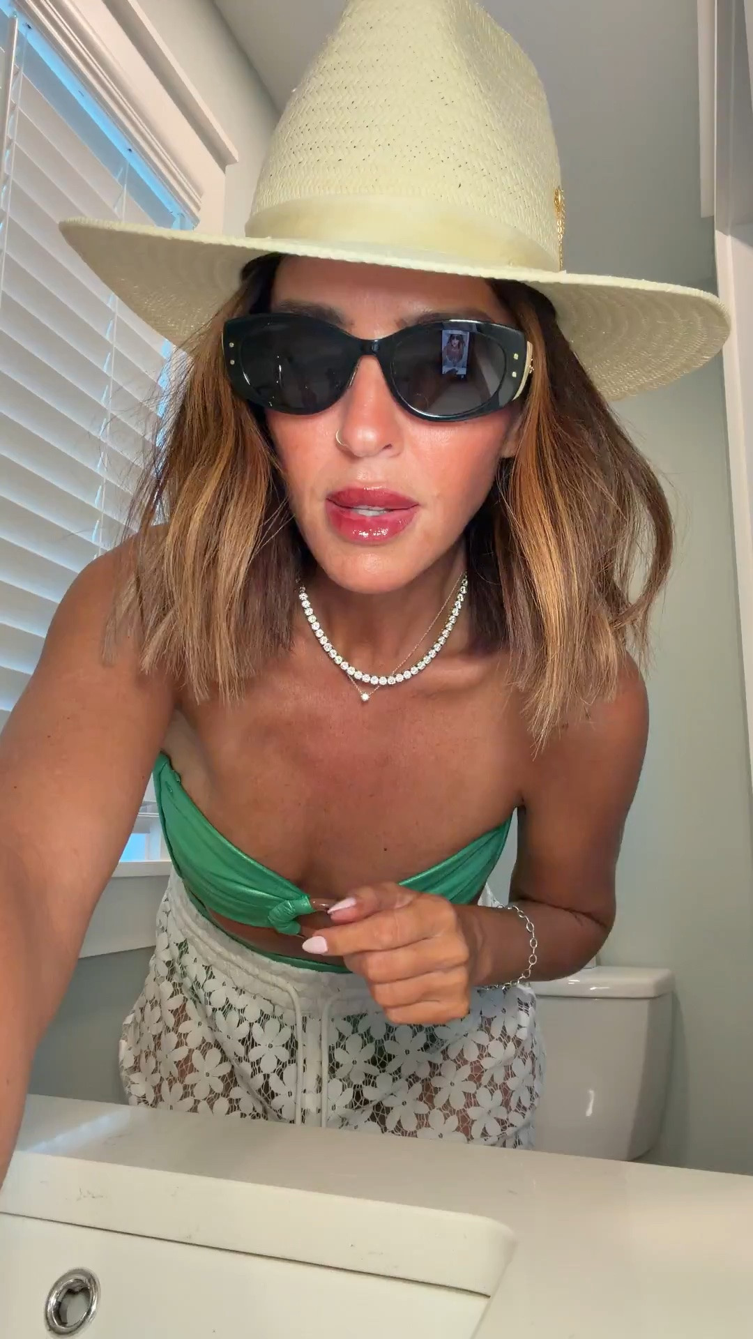 Top - size M
Bottoms - size M
Hat - size M

#LTKTravel #LTKSwim #LTKOver40