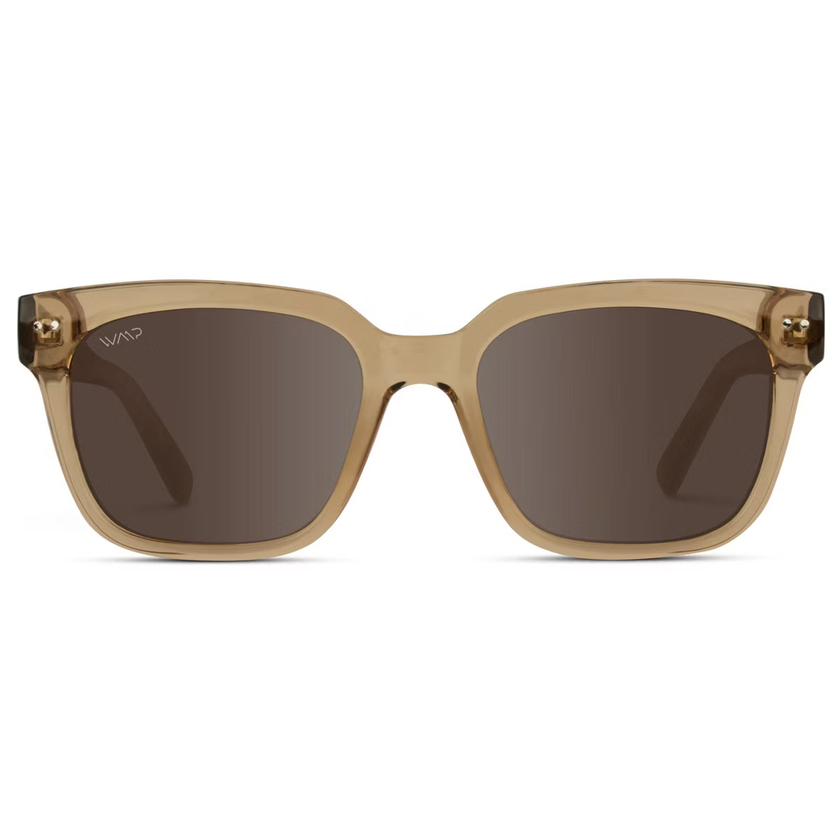 WMP Eyewear Classic Women Rectangular Polarized Sunglasses - Light Crystal Brown Frame/Brown Lens | Target