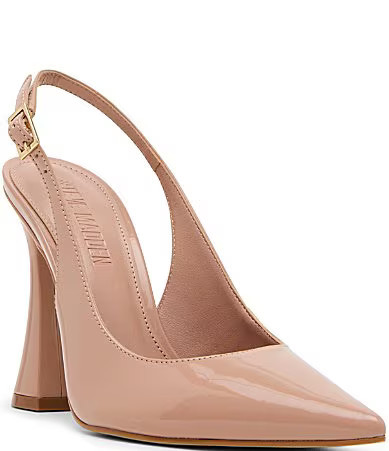 Steve Madden Blare Patent Leather Sculptural Heel Slingback Pointed Toe Pumps - 6 | Dillard's